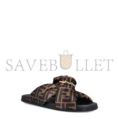 FENDI MONOGRAMMED SLIP-ON SANDALS 8X8645AE7S